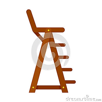 Lifeguard beach chair icon, flat style Vector Illustration