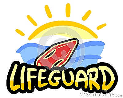 Lifeguard beach Vector Illustration