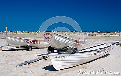 Lifeguard boats Stock Photo