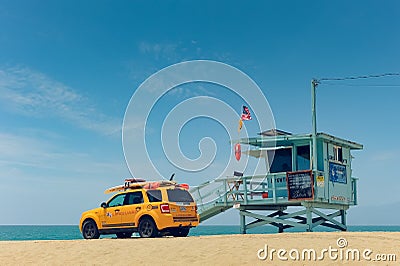 Lifeguard booth in Venice Beach LA Editorial Stock Photo