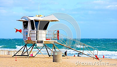 Lifeguard cabin at Fort Lauderdale, FL Editorial Stock Photo