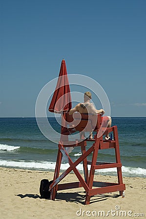 Lifeguard on duty Stock Photo