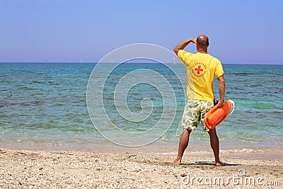 Lifeguard on duty Stock Photo