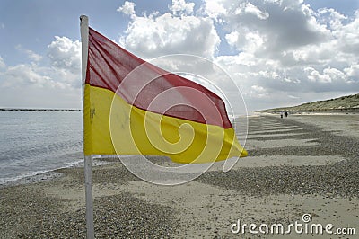 Lifeguard flag Stock Photo