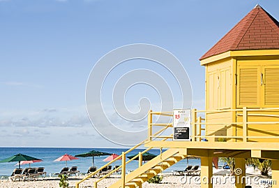 lifeguard station beach Barbados Stock Photo