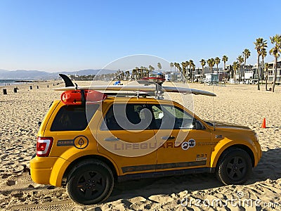 Lifeguard truck on Venice beach Editorial Stock Photo