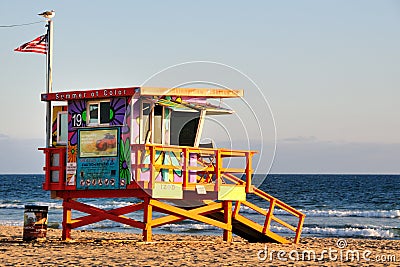 Lifeguard on Venice beach, Los Angeles Editorial Stock Photo