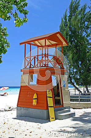 Lifeguards hut Stock Photo