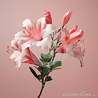 Lifelike Azalea: Minimal Retouching And Micro Photograph Style Stock Photo