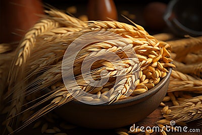 A lifelike representation of malted barley in intricate detail Stock Photo