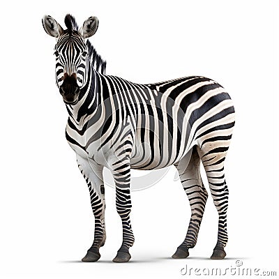 Lifelike Zebra Standing In Photorealistic Rendering Stock Photo