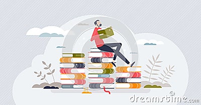 Lifelong learning and continuing academic development tiny person concept Vector Illustration