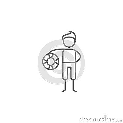 Lifesaver, adventure icon. Element of adventure icon. Thin line icon for website design and development, app development. Premium Stock Photo