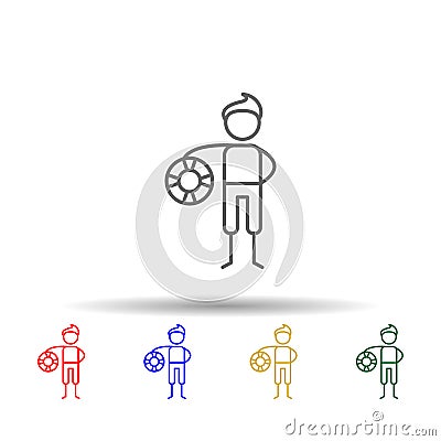 Lifesaver, adventure multi color style icon. Simple thin line, outline vector of Adventure icons for ui and ux, website or mobile Stock Photo