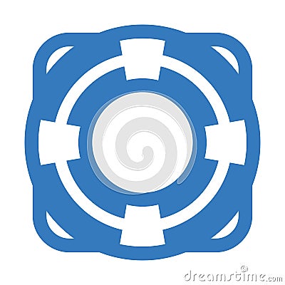 Lifesaver, buoy icon. Blue vector on isolated white background Stock Photo