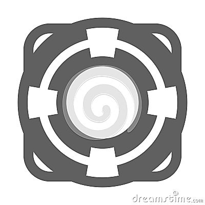 Lifesaver, buoy icon. Gray vector on isolated white background Stock Photo