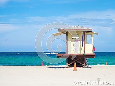 Lifesaver hut at Fort Lauderdale beach in Florida Stock Photo