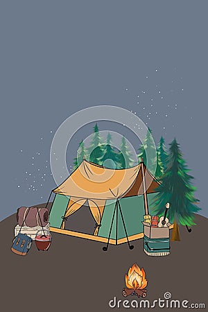 Lifestyle activity summer camp caravan travel tourist picnic park garden freedom explore Stock Photo