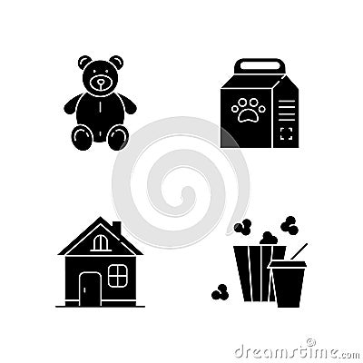 Lifestyle black glyph icons set on white space Vector Illustration