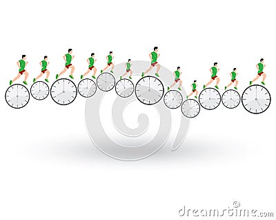 Lifestyle business man Race against time Vector Illustration