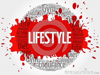 LIFESTYLE circle stamp word cloud Stock Photo