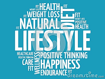 LIFESTYLE circle stamp word cloud Stock Photo