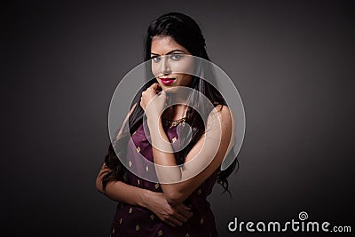 Lifestyle of Indian young girl in Punjabi attire Stock Photo