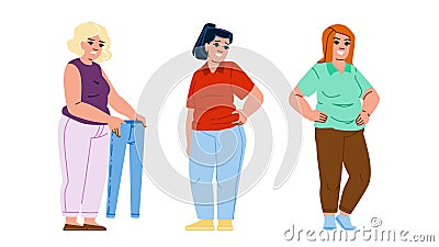 lifestyle overweight woman vector Cartoon Illustration