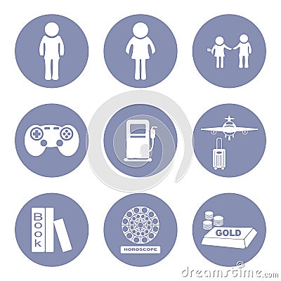 Lifestyle people icon set pictogram for presentation in Vector Illustration