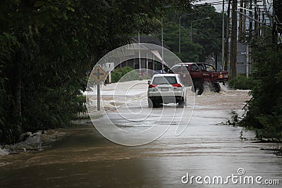 The lifestyle of people in massive flooding Editorial Stock Photo