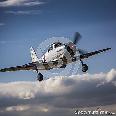 lifestyle photo p50 airplane in airshow flying - AI MidJourney Stock Photo