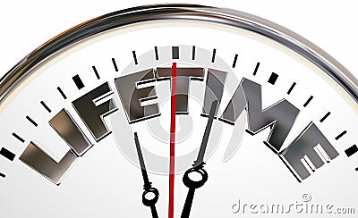 Lifetime Clock Experience Living Span Word Stock Photo