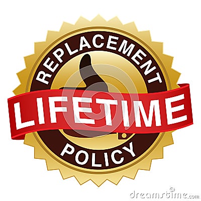 Lifetime Replacement Policy Seal Vector Illustration