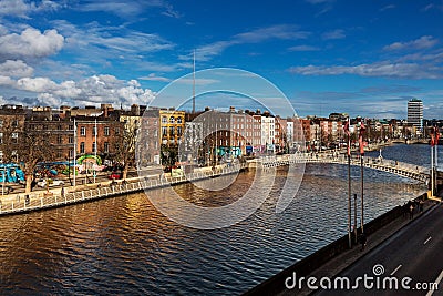Liffey Bridge over the river Liffey in Dublin City Centre Editorial Stock Photo