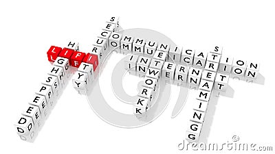 LIFI keywords crossword puzzle on white Cartoon Illustration