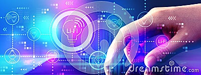 LiFi theme with tablet computer Stock Photo
