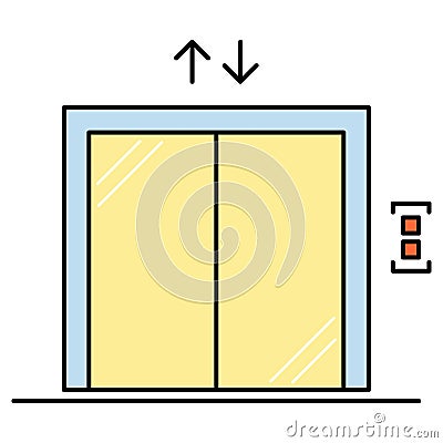 Lift elevator icon, graphic design entrance sign, building doorway symbol vector illustration Vector Illustration