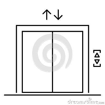 Lift elevator icon, graphic design entrance sign, building doorway symbol vector illustration Vector Illustration