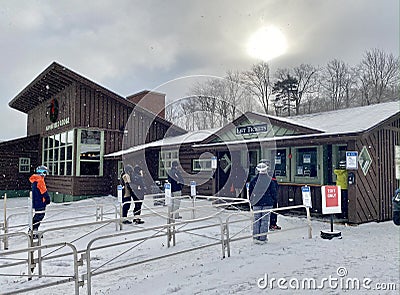 Lift tickets booth at Stowe Mountain resort Editorial Stock Photo