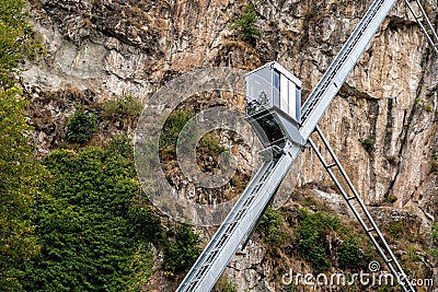 Lift to Hochosterwitz Castle on Carinthia in Austria Stock Photo