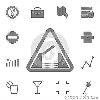 Lifting bridge warning icon. Detailed set of minimalistic icons. Premium quality graphic design sign. One of the collection icons Stock Photo