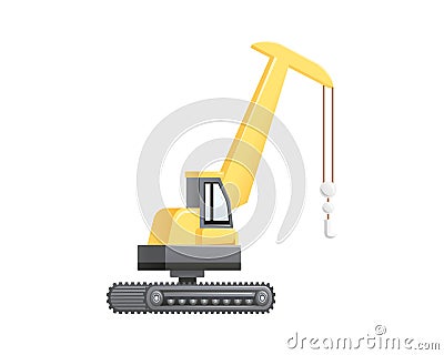 Lifting crane vehicle of construction Vector Illustration