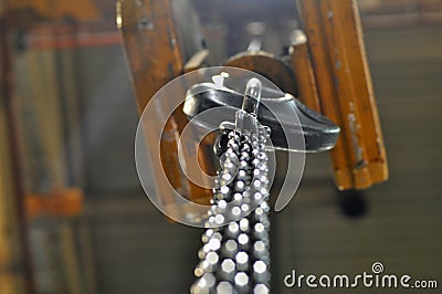 Lifting gear in the workshop at the factory Stock Photo