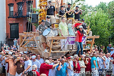 Lifting the Giglio in East Harlem Editorial Stock Photo