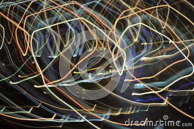 Light abstractions with long exposure times Stock Photo