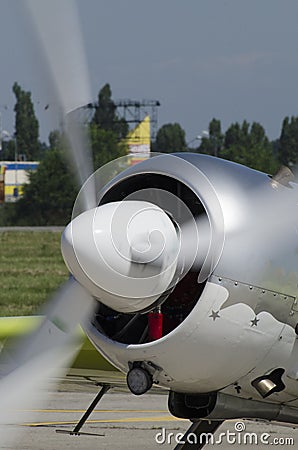 Light aircraft propeller Stock Photo