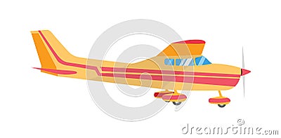 Light aircraft single propeller Vector Illustration