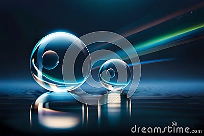 Light airy transparent soap bubbles fly. Stock Photo