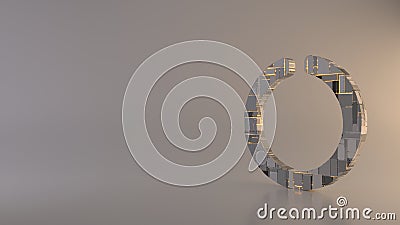 light background 3d rendering symbol of circle notch icon Stock Photo
