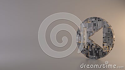 light background 3d rendering symbol of previous icon Stock Photo
